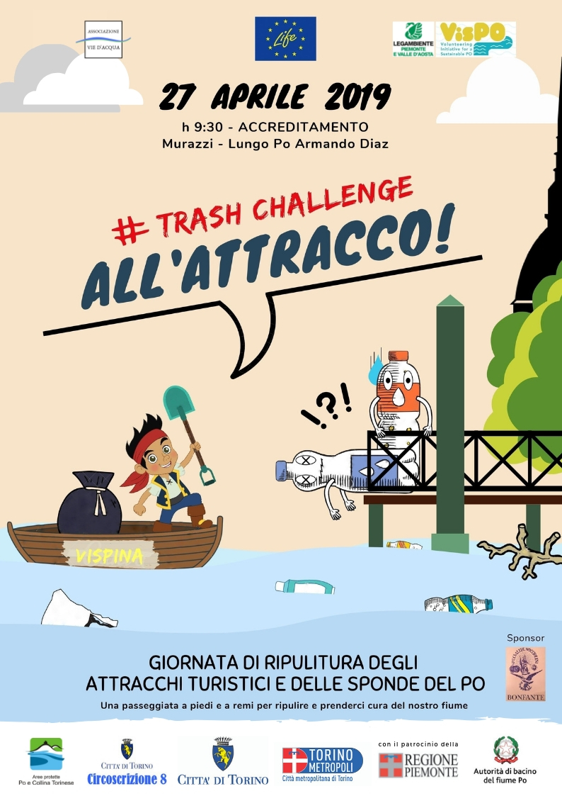 Trash challenge all'attracco Volantino